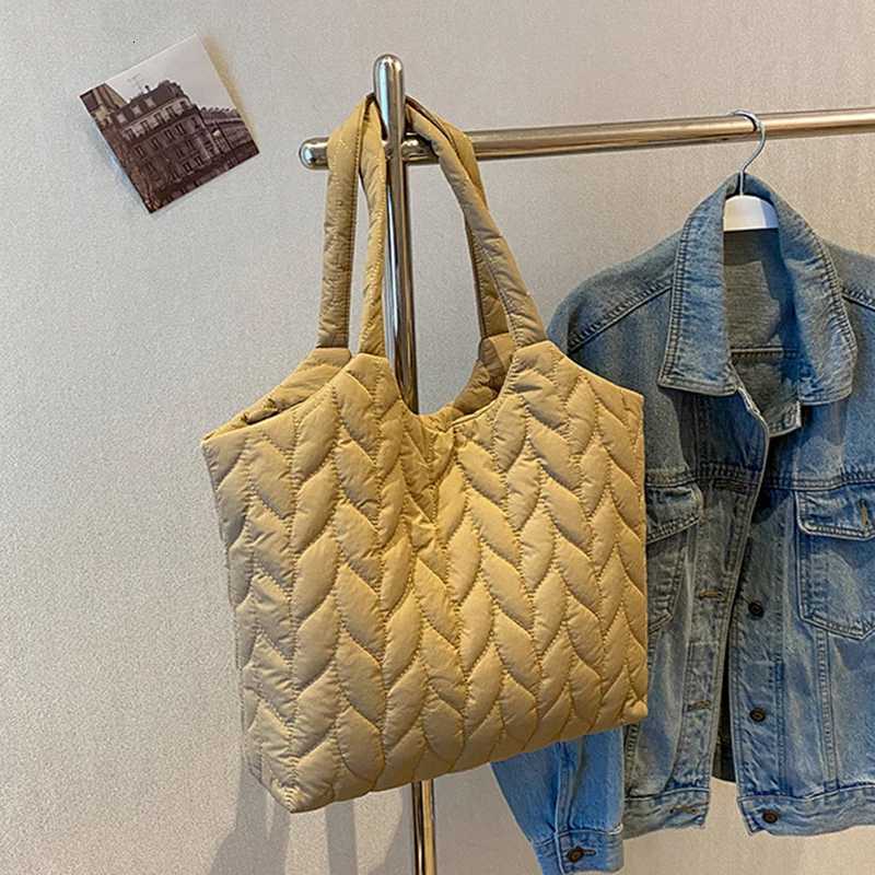 Lingge Embroidered Thread Wens Bag New Small Design Sense Handbag Simple And Large Capacity Shoulder Fabric Bag Y250730