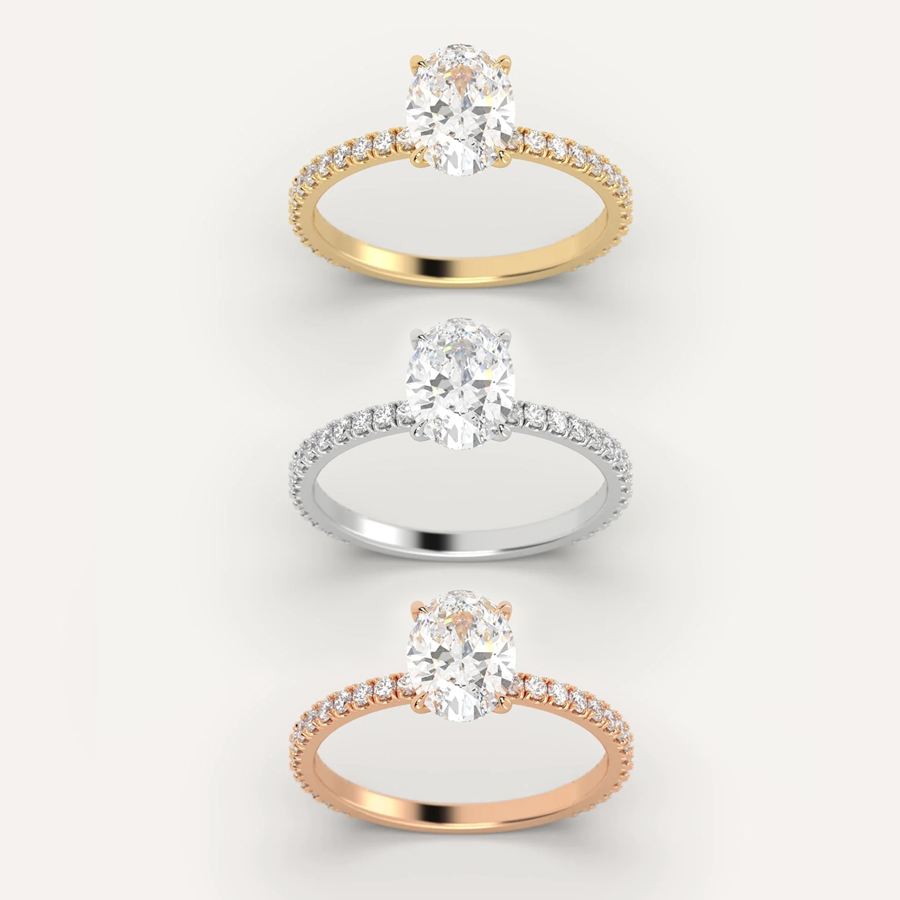 Customized Oval 1CT D VVS2 Diamond Custom Jewelry CVD HPHT 18K Solid Gold Excellent IGI Certificate Lab Grown Diamond Ring