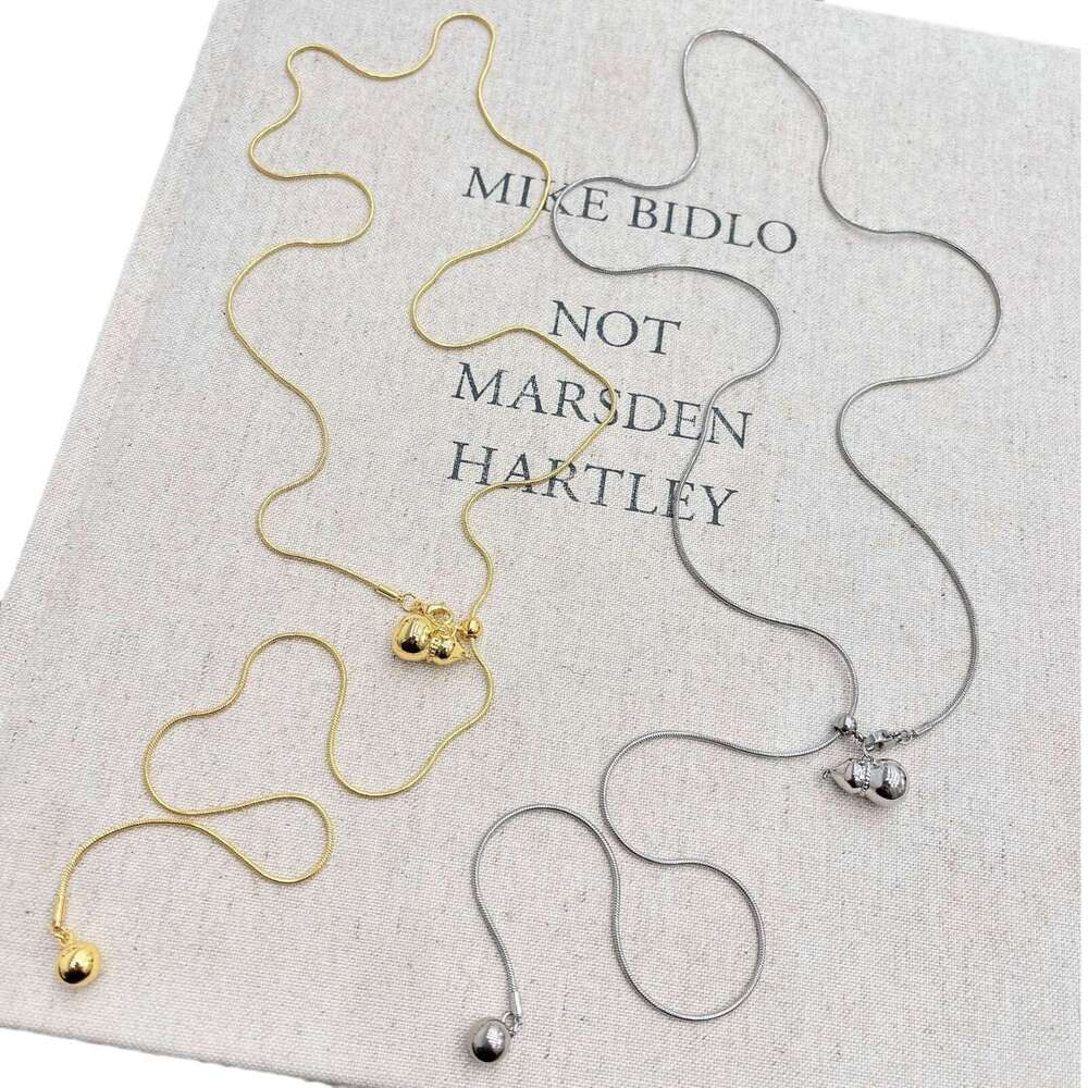 Pull-out Gourd Necklace for Women 2024 High-end Clavicle Light Niche Choker Sweater Chain Accessory 855