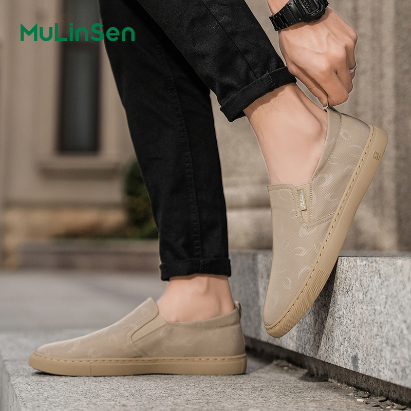 Mulinsen men's slip-on shoes, soft-soled Old Beijing cloth shoes, summer breathable canvas shoes, casual slip-on shoes