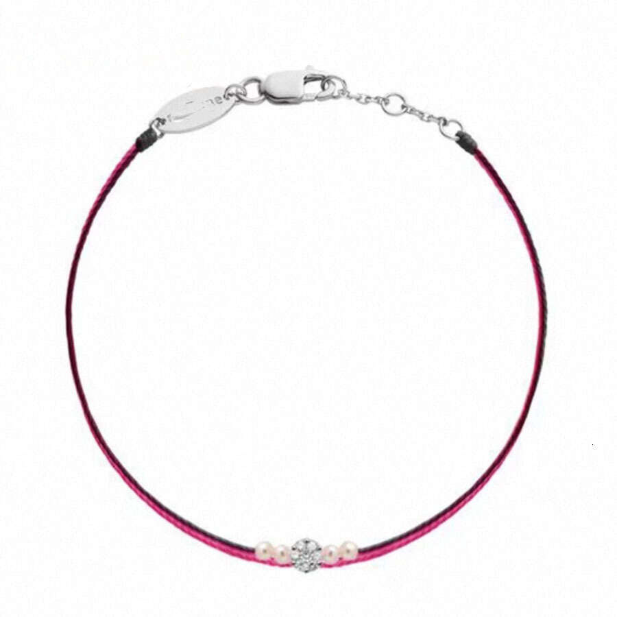 French Paris Fashion New Pearl Small Flower Inlaid Dia Three-Layer Woven Women's Bracelet Zodiac Year Lucky Trend