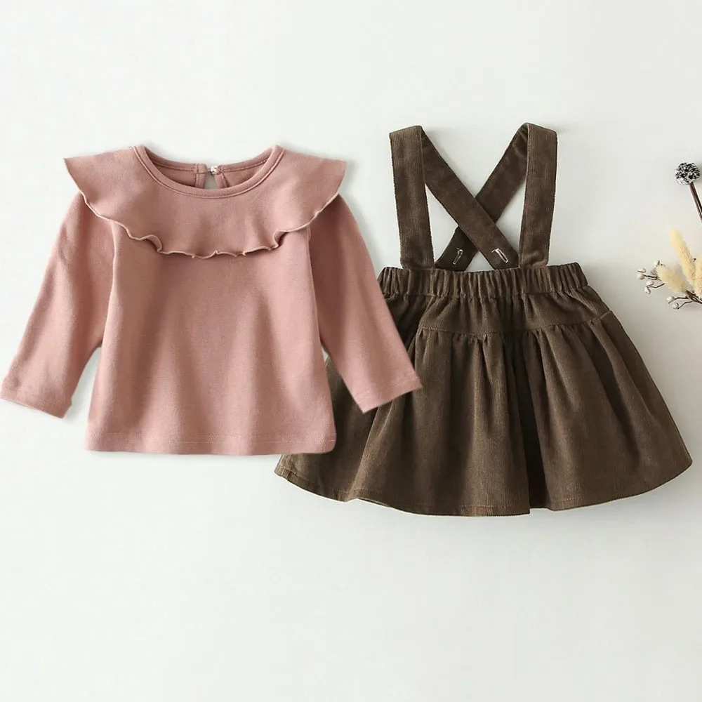 Autumn Spring Baby Girl Clothes Baby Girl Long Sleeve Tops Shirt Skirt 2Pcs Baby Girl Outfit 250729