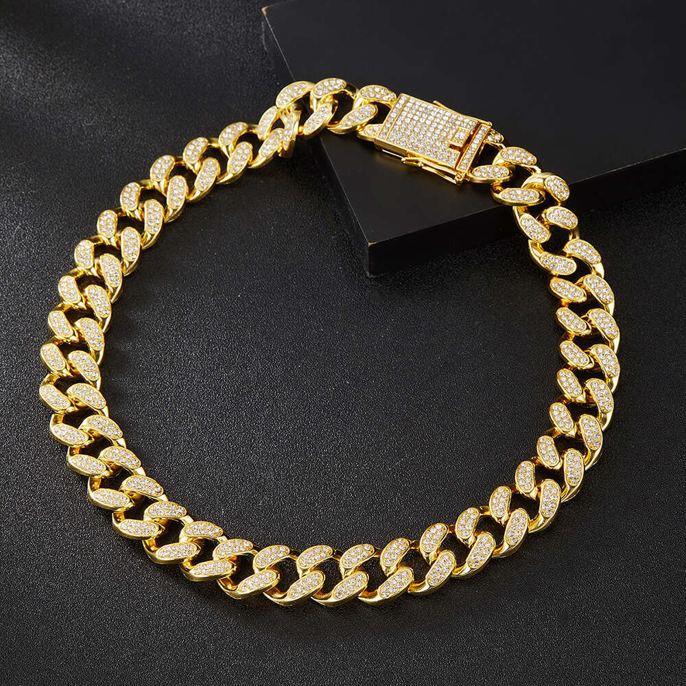 19mm Dia-Encrusted Chain Hip-Hop Exaggerated Personality Trendy Cuban Necklace