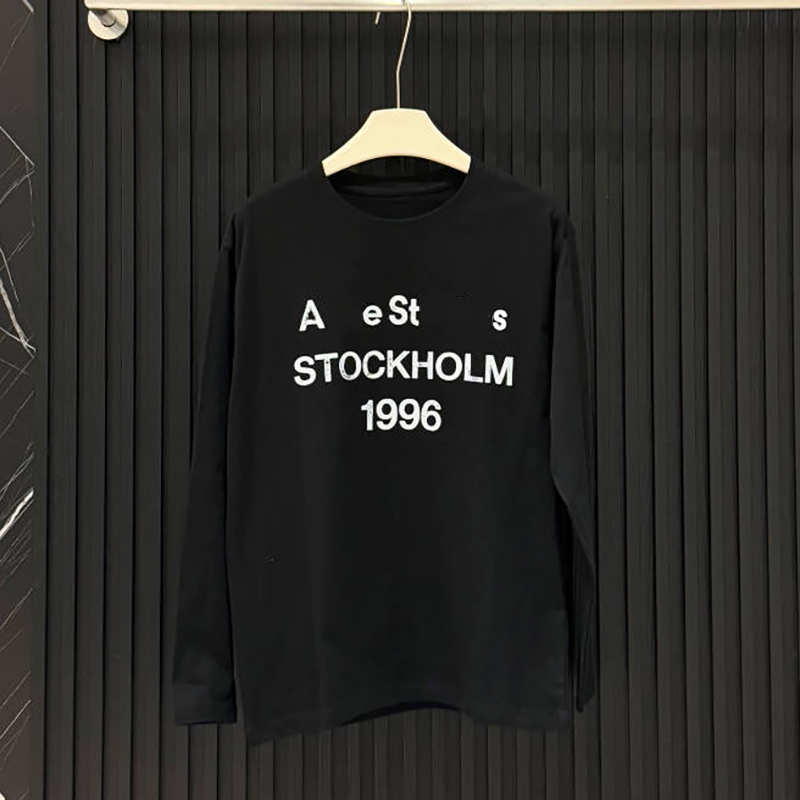 Acnes Shirt Womens Vintage Print Long Sleeve Sports Tshirt Luxury France Designer Stockholm 1996 Crewneck Sweatshirt Spring Summer Thin Style Tracksit Tops 681