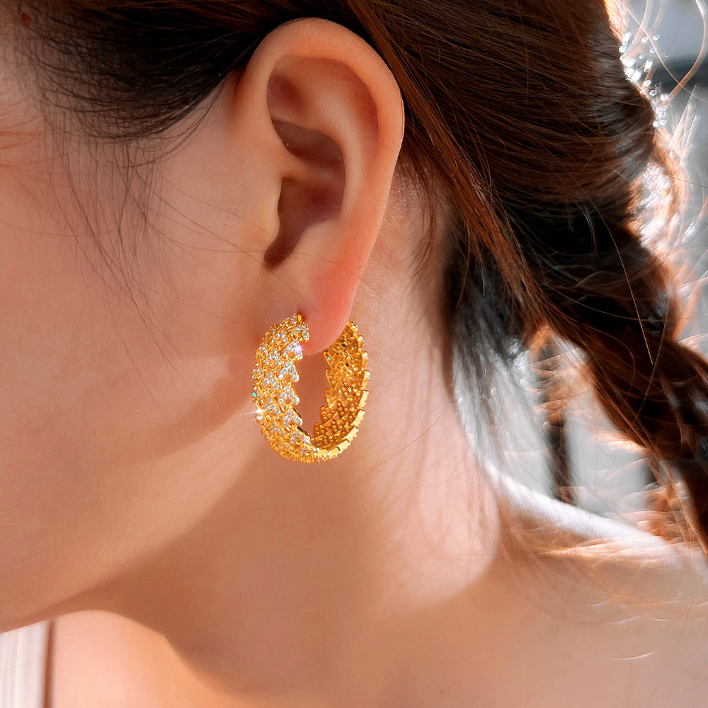 2025 Choucong Clip Earrings Luxury Jewelry 925 Sterling Silver 18K Gold Fill Pave White 5A Cubic Zircon CZ Diamond Hollow lace Women Wedding Earring G