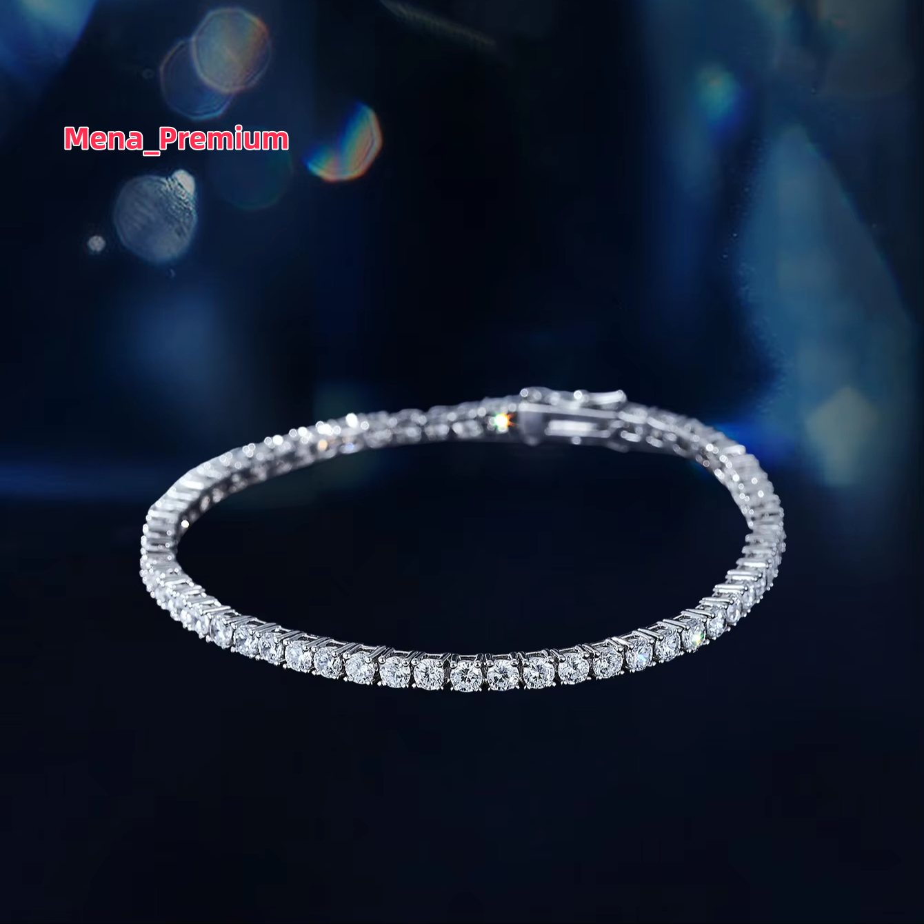 Fine Jewelry moissanite chain 925 Sterling Silver 3m D Color VVS Moissanite Tennis Bracelet for Women Men
