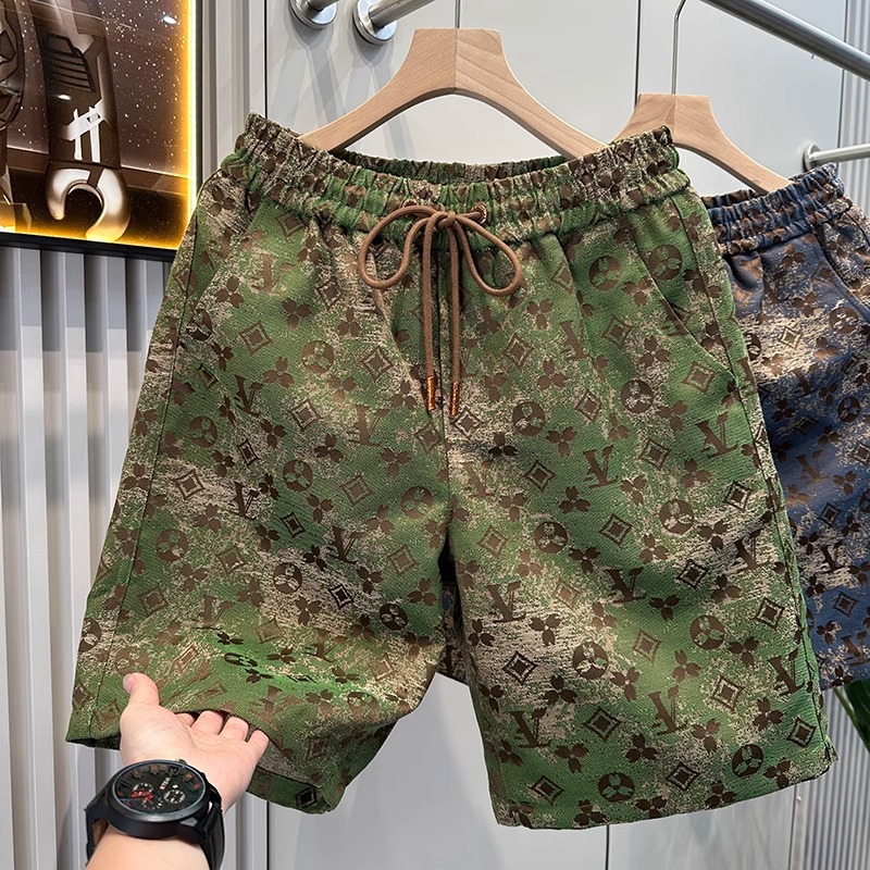 High-end casual jacquard shorts for men, trendy brand new summer mens beach chino shorts
