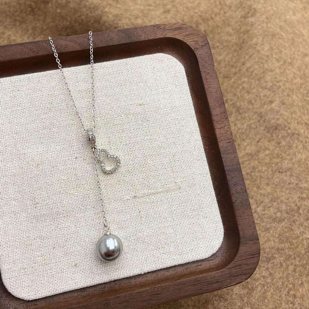 Niche Design Gourd Colorful Strong Light Pearl Necklace High-end Elegant Simple Versatile French Collarbone Chain 21a