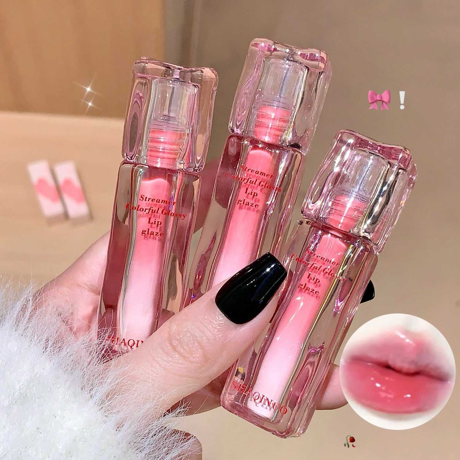 Water Gloss Mirror Lip Glaze Moisturizing Plump Lips Tinted Not Easy To Stick To The Cup Red Lipstick Liquid Long-Lasting Makeup G250728