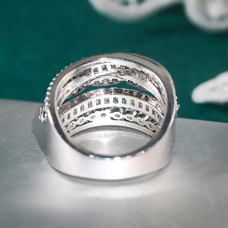 Choucong Handmade Gorgeous Luxury Jewelry 925 Sterling Silver Fill Princess Cut White Topaz CZ Diamond Gemstones Geometry Party Promise Women Engageme