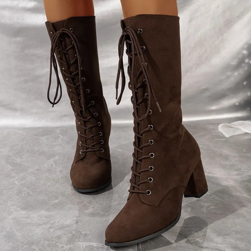 Wedges Ankle Boots For Women Pointed Toe High Heels Women Shoes Leather Metal Decor Boots Women Fashion botas de mujer 250729