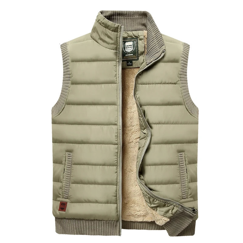 Standup Collar Jacket Vest for Mens Winter Sleeveless Down Work Outdoor Thermal Soft 250730
