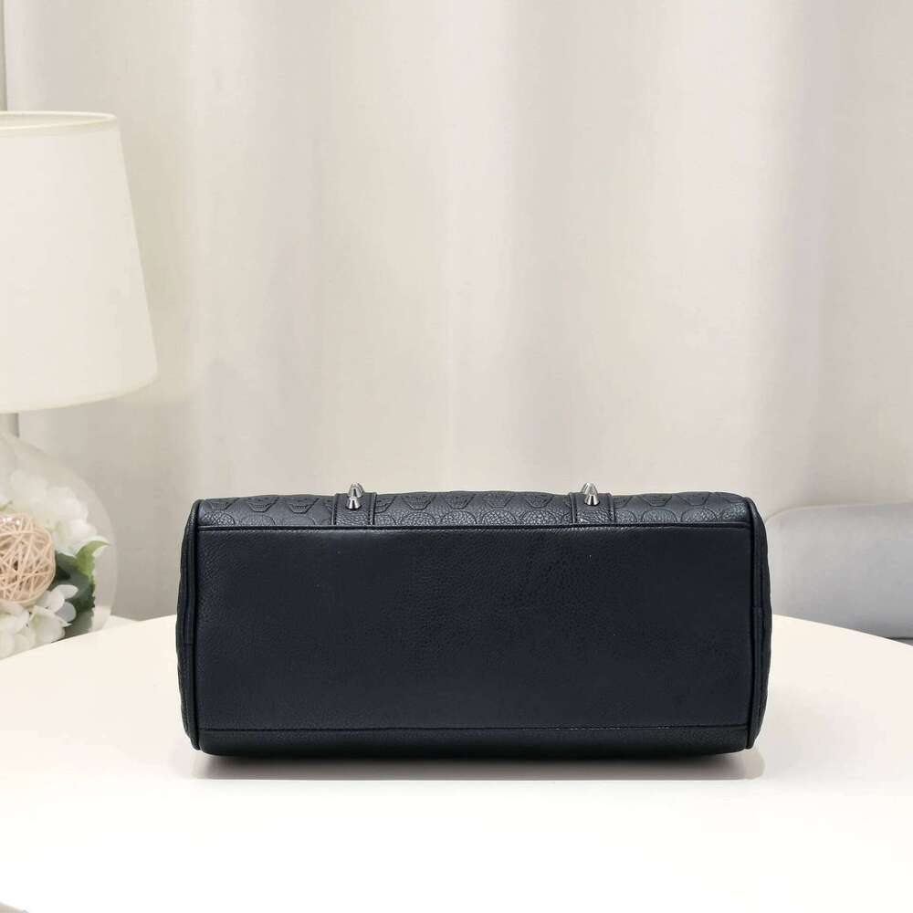 Jierotyx Gothic Style Skull Tote for Women Steampunk Studded Decor Boston Trendy Top Handle Crossbody Bag Large