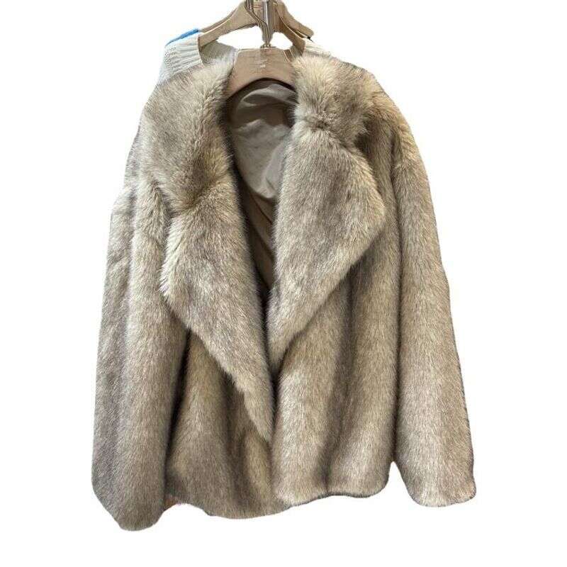 Clothing 2024 Winter Toka Fur Women's Medium Length Temperament Large Lapel Loose Net Red Plush Coat