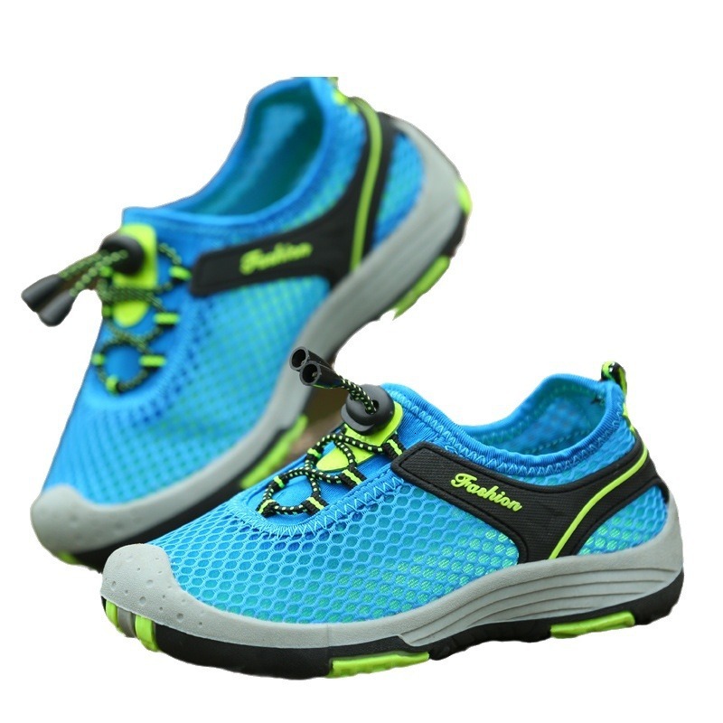 2025 Single Children's Sports Breathable Stream Hiking Hollow Mesh Outdoor Big Kids Shoes