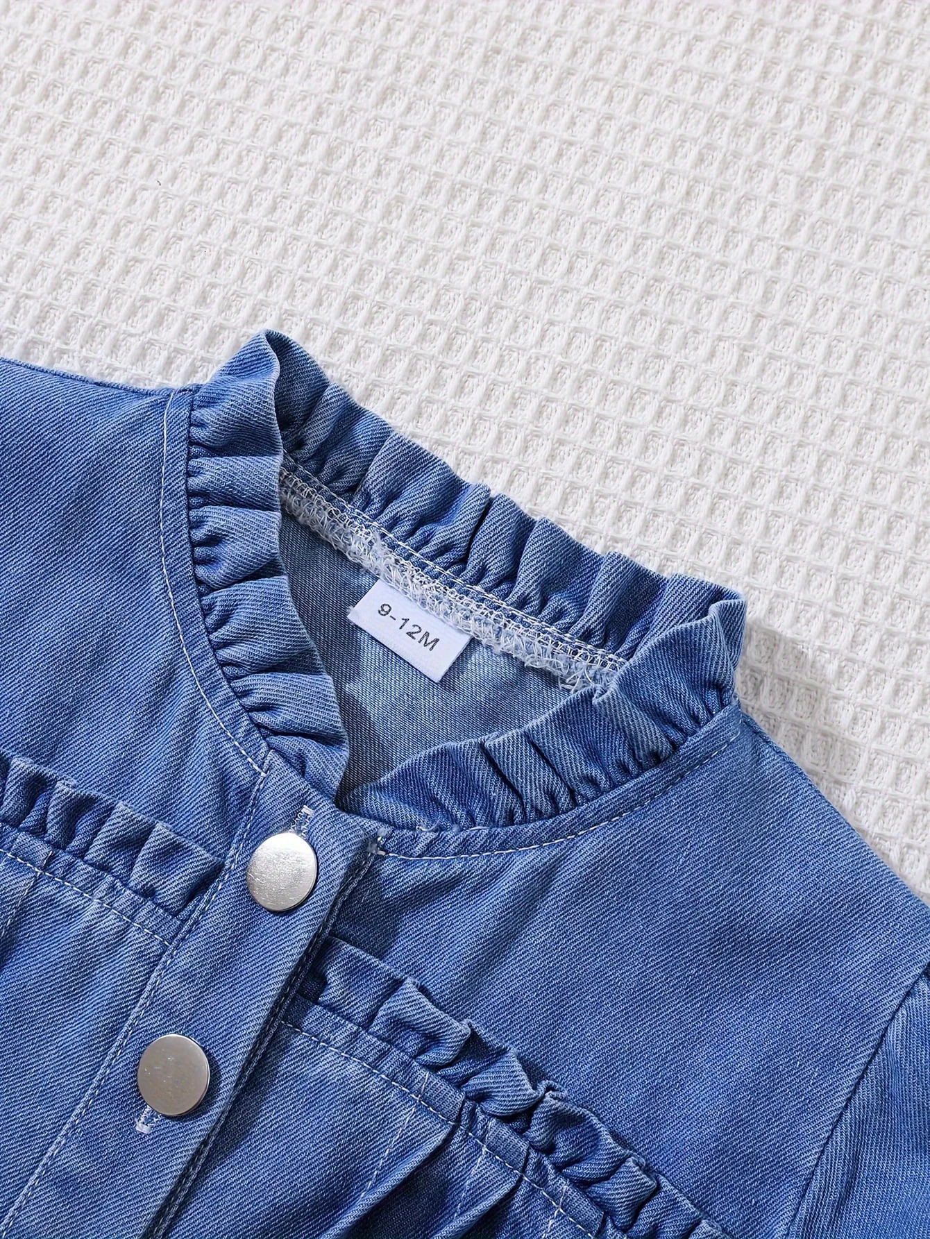 Spring And Autumn Fashion Baby Girl Denim Set Stand-Up Collar Waist-Shaped Drawstring Denim Jacket Casual Washed Jeans 250729