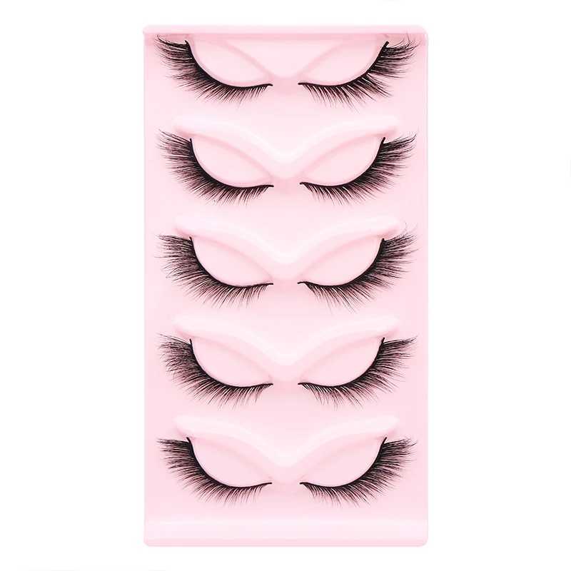 5 Pairs Fluffy False Eyelashes Fox Cat Eye Lashes Winged False Eyelashes Fox Eye Faux Mink Eyelashes Silk Lashes Makeup Z250730