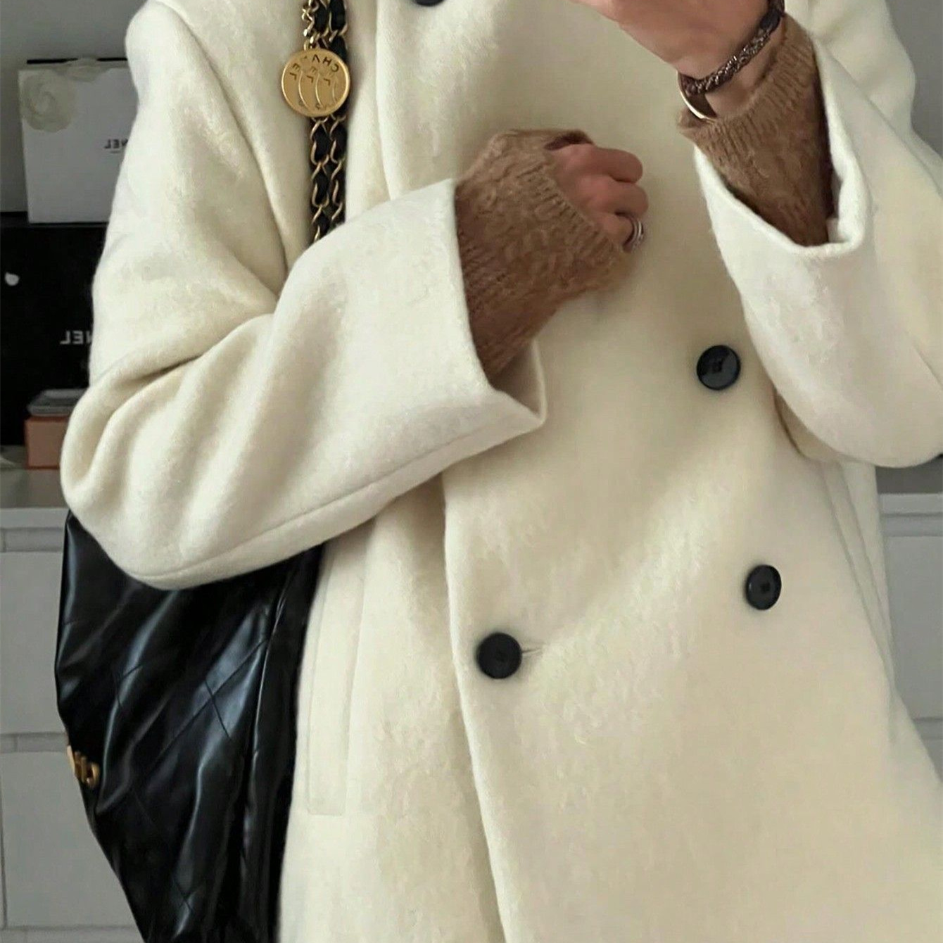hot Free shipping designer coat for women Commuter jacket fashionable coarse tweed simple socialite style suit