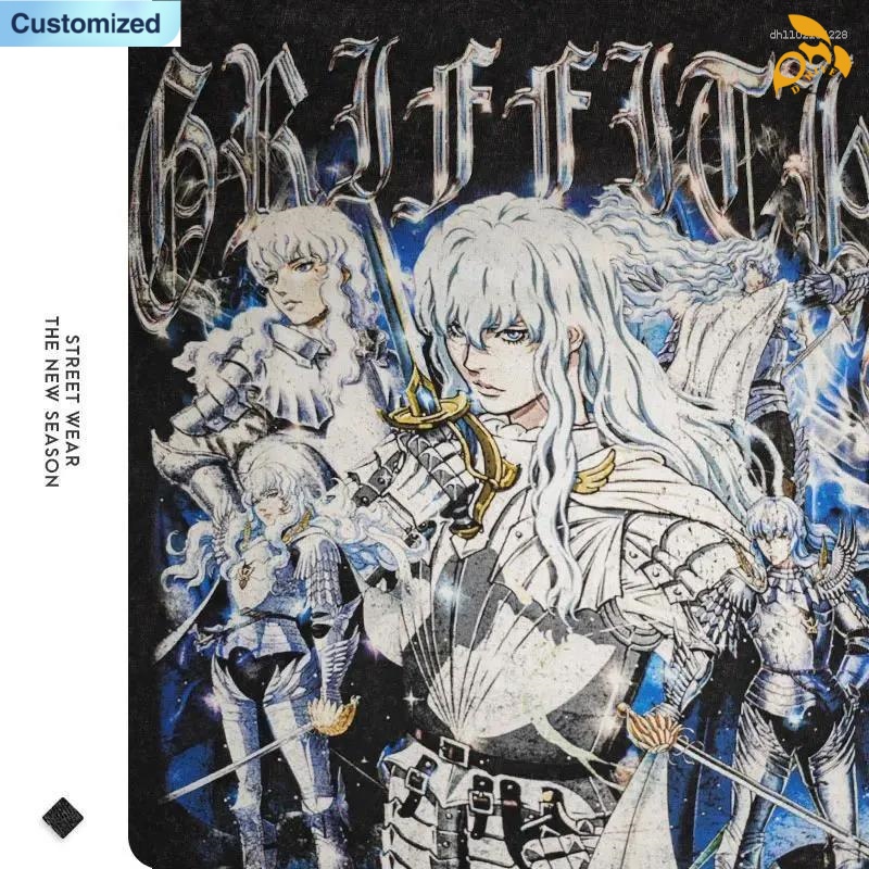 free shipping of customized 180g men's hot stamping comfortable T-shirt with Anime pattern from US