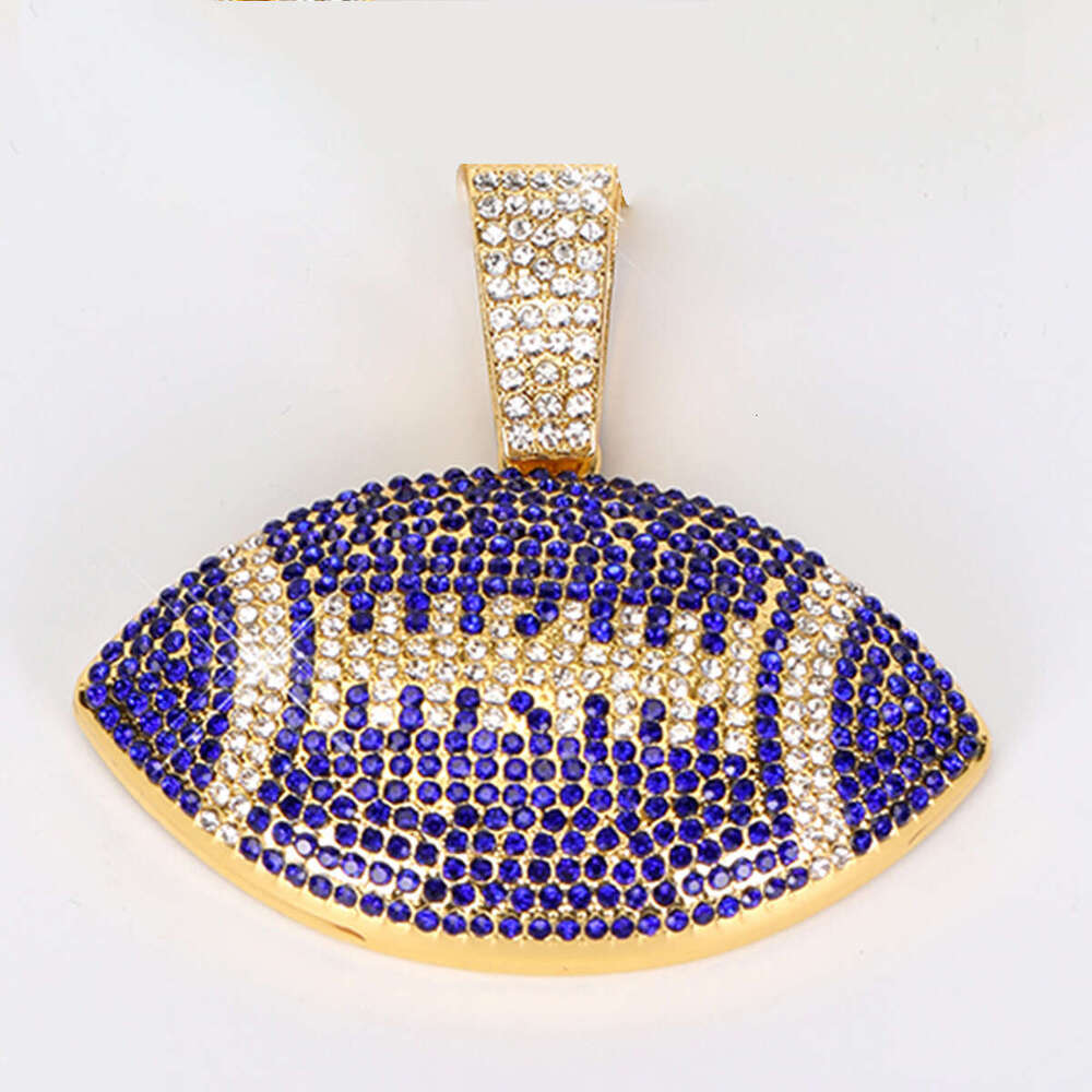 Full Dia Multi-color Football Shape Fashion Creative Personality Hip-hop Trend Pendant