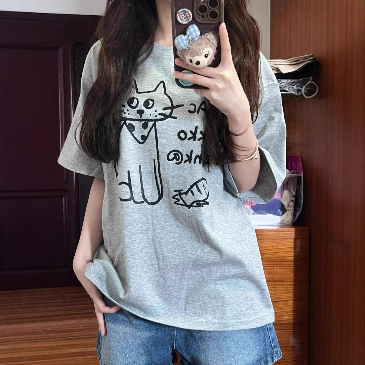2025 American retro pure cotton short sleeved women's T-shirt summer new item Niche loose oversized top fashionable Ins style new designer T-shir