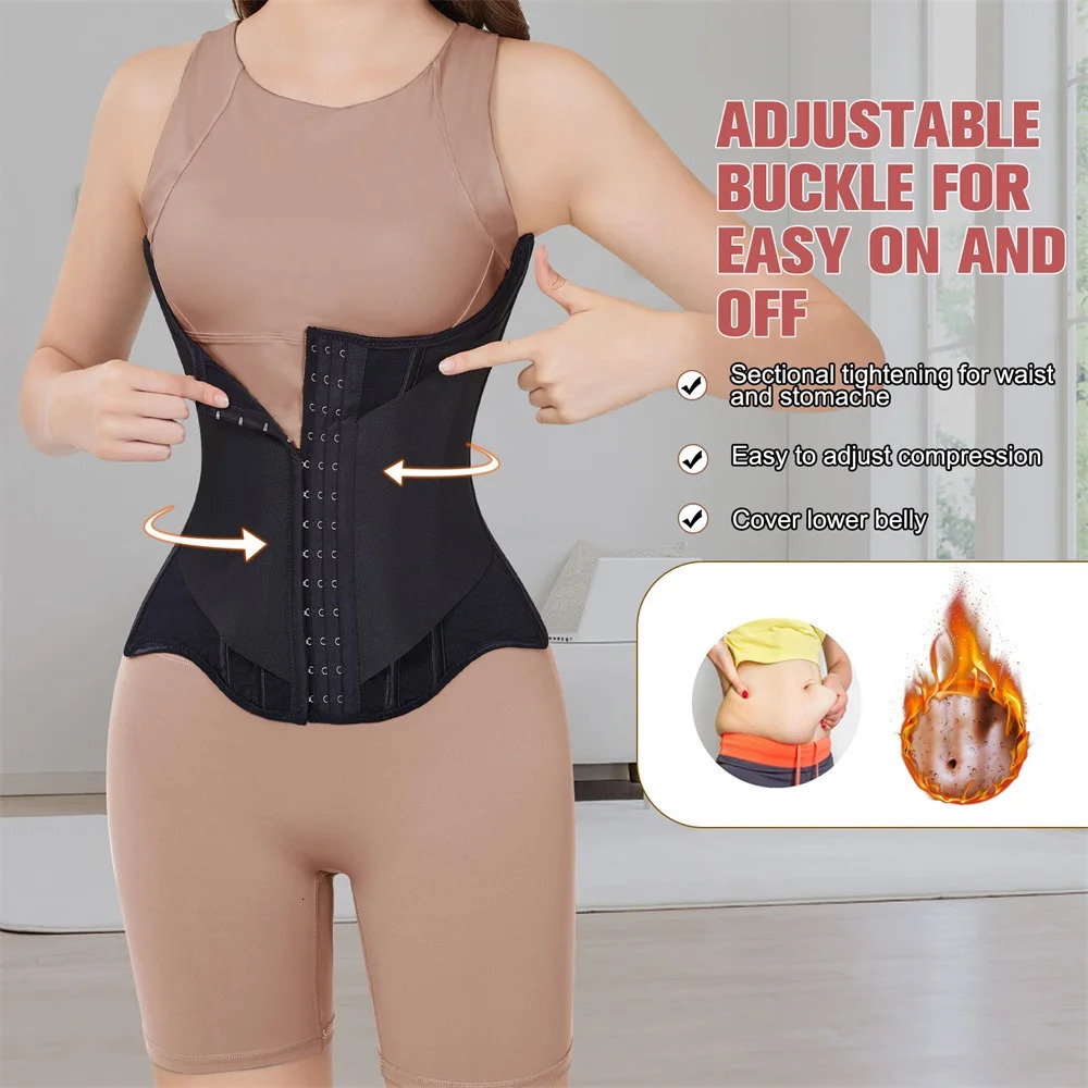MiiOW U-shaped Waist Trainer Corset Women Buttoned Shapers Breast Lifted Waist Trainer Steel Bone Slimming Breathable Shapewear 250726