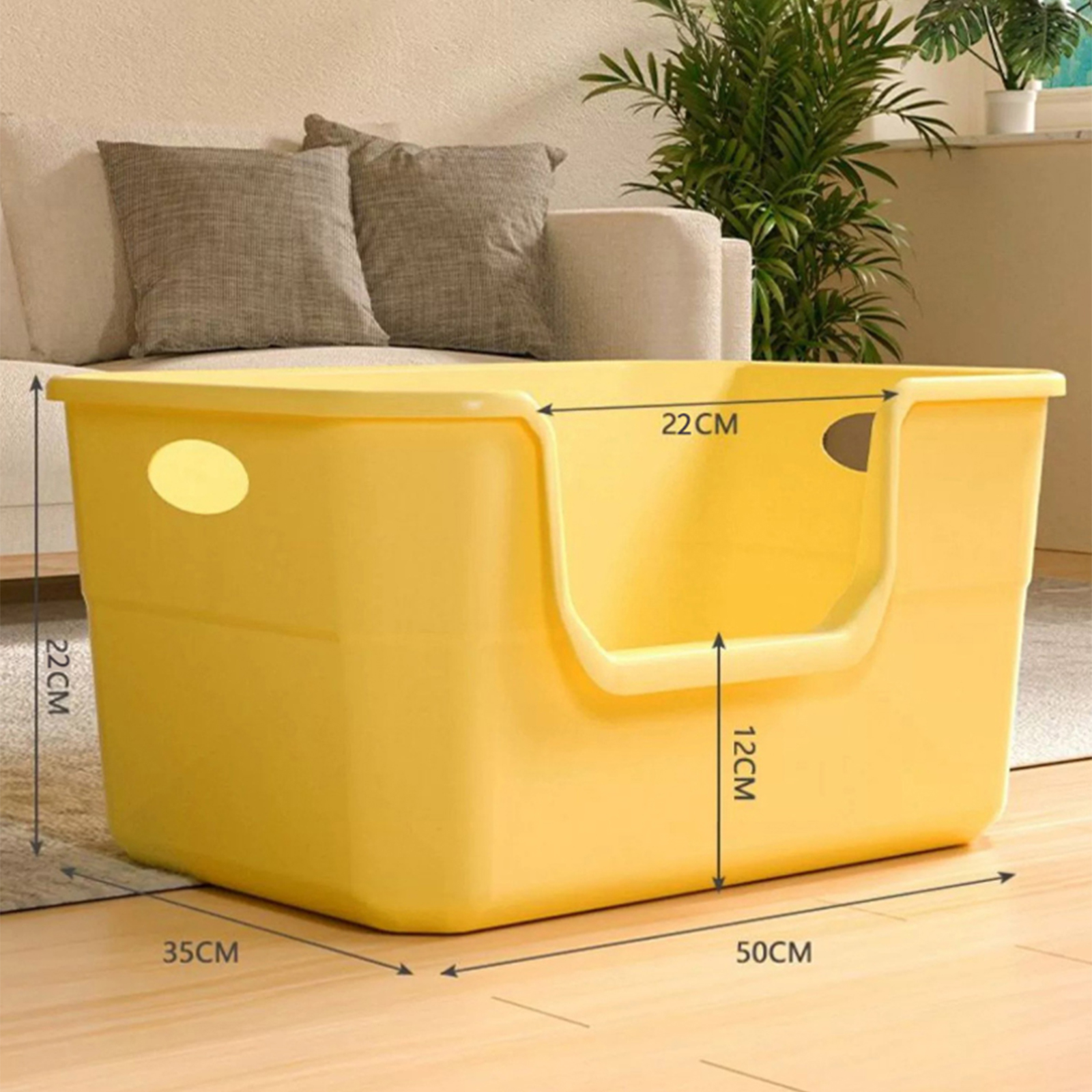 Extra large semi enclosed splash proof cat litter box cat toilet open box pet supplies
