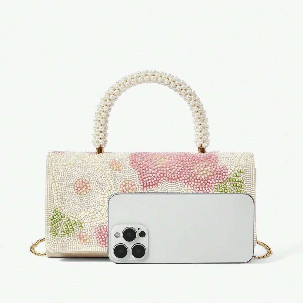 2025 New Chinese Style Exquisite Handheld Beaded Women Clutch Bags Elegant Fashion Small Square Haute Banquets Cheongsam Bag