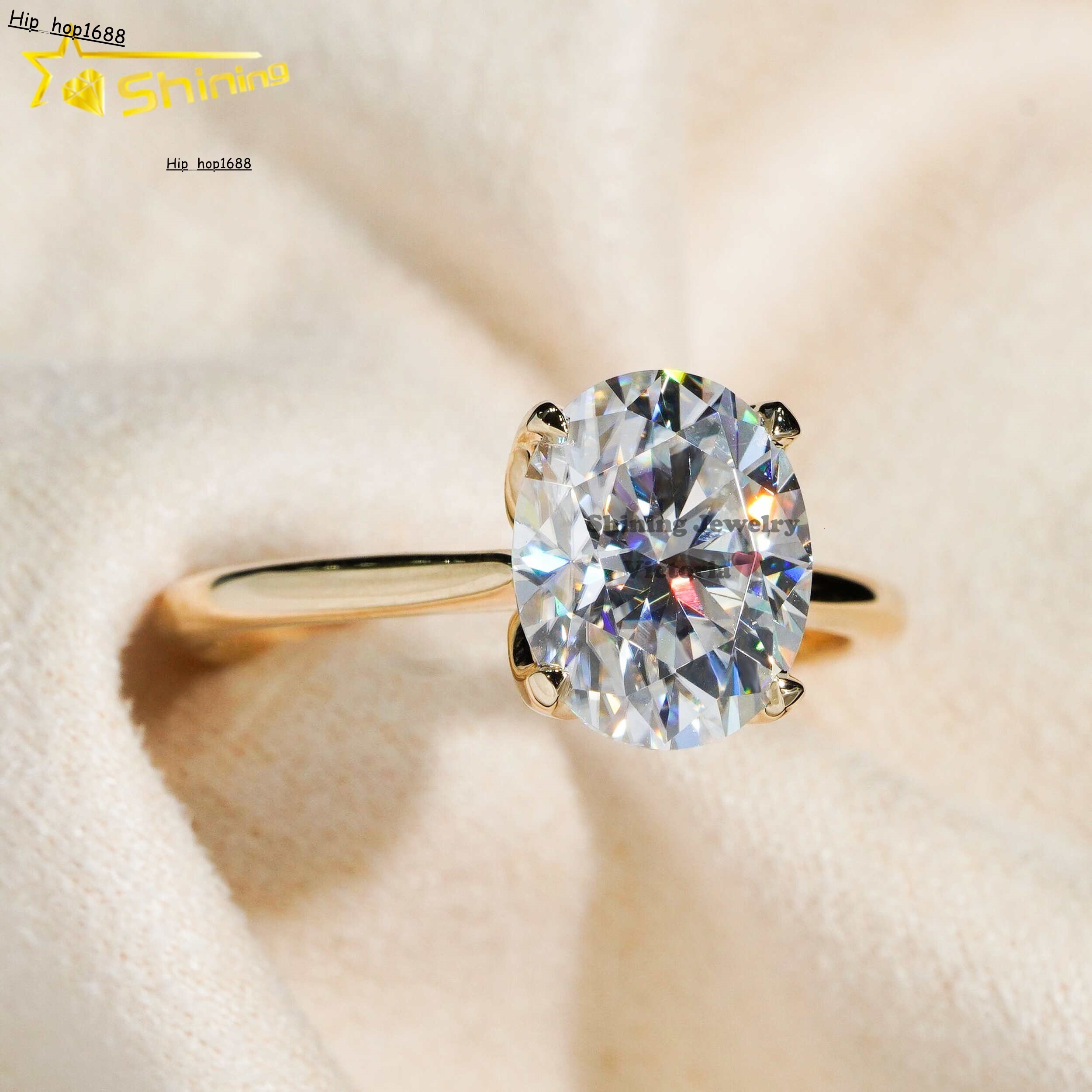 Custom 3CT Oval Lab Grown Cultivated Diamond Wedding Ring S925 10K 14K 18K Gold Fine Jewelry Engagement Moissanite Diamond Ring