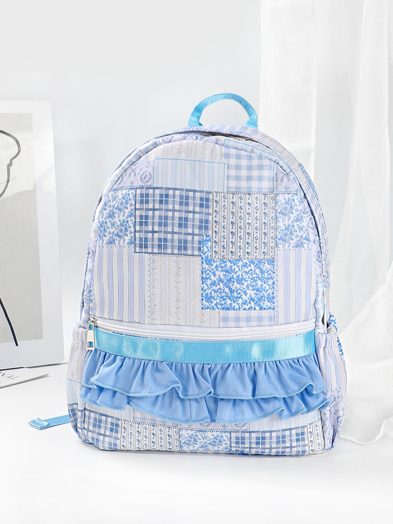 Summer new women's bag new women's backpack Chinese ethnic style printed large capacity folded student backpack designer bag