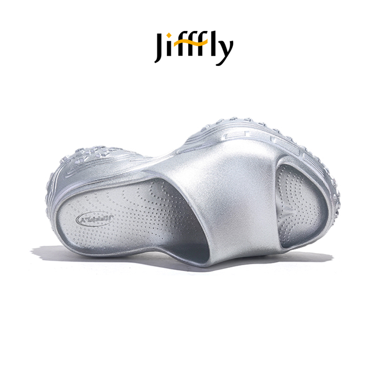 Jifffly thick-soled high-heeled indoor and outdoor anti-slip beach slippers women, new for summer 2025