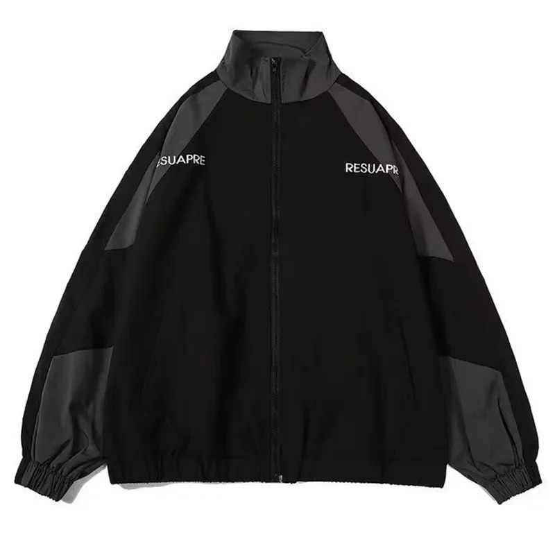 Letter y Men Varsity Jacket Hip Hop Street Patchwork Black Windbreaker Coats Y2K Zipper Stand Collar Jackets 250730