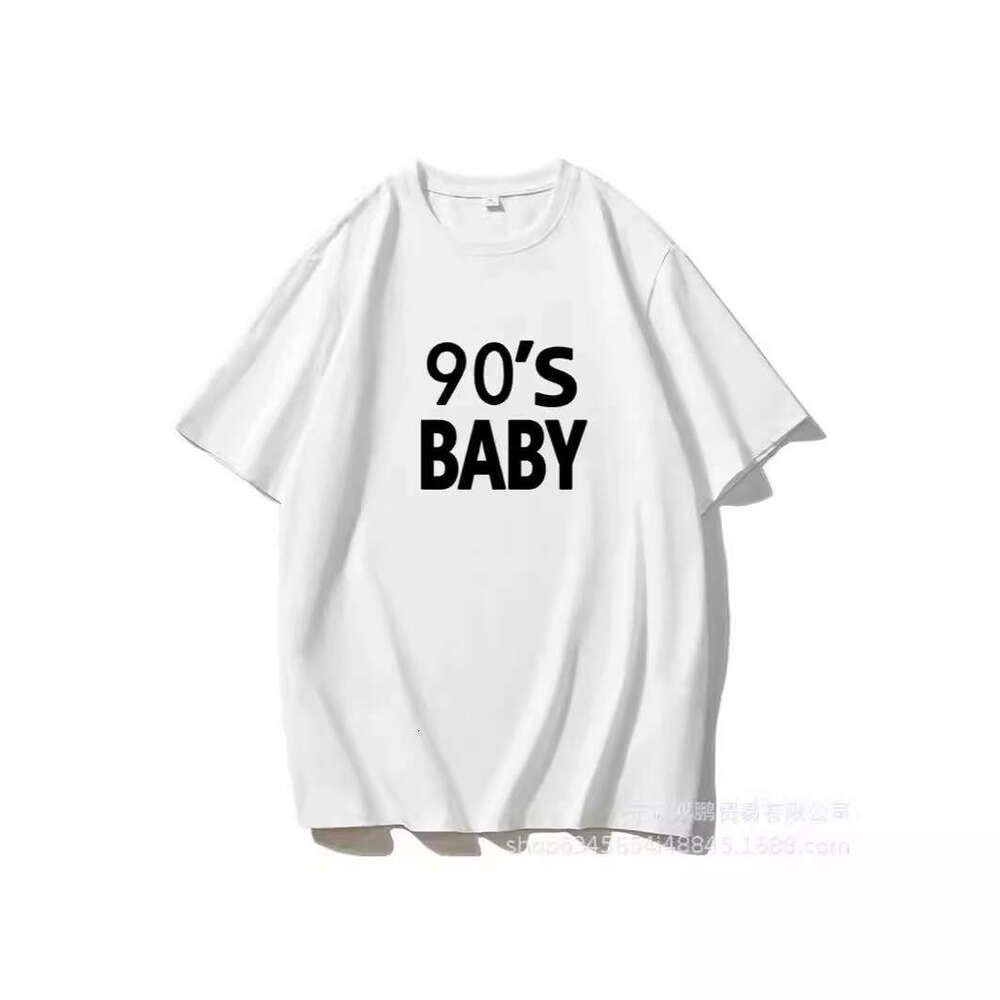 New American Style Letter Pure Cotton T-Shirt For Women Simple Basic Short Sleeve Top Versatile Loose Pullover B5