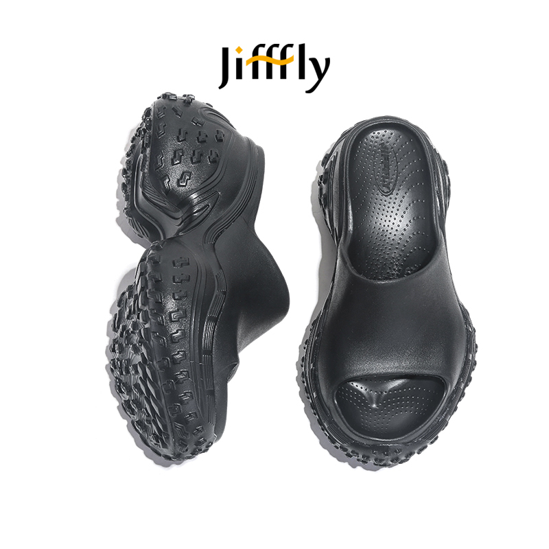 Jifffly thick-soled high-heeled indoor and outdoor anti-slip beach slippers women, new for summer 2025