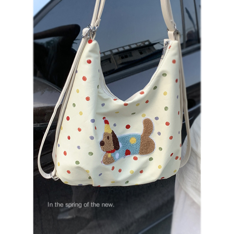 Summer New Women's Shoulder Bag Dachshund Canvas Bag Women's New Fashionable Korean Style Minimalist Backpack Casual Large Capacity Backpack