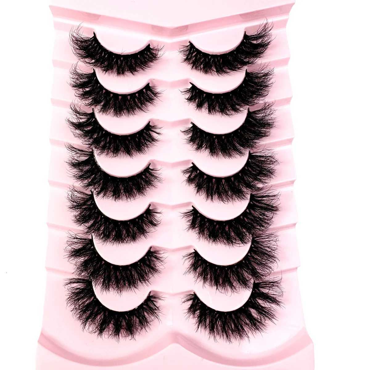 3D Mink Lashes Cat Eyelashes Fluffy Wispy Volume Lashes Natural Feathery Effect Lightweight Flexible Band Fake Lashes Z250730