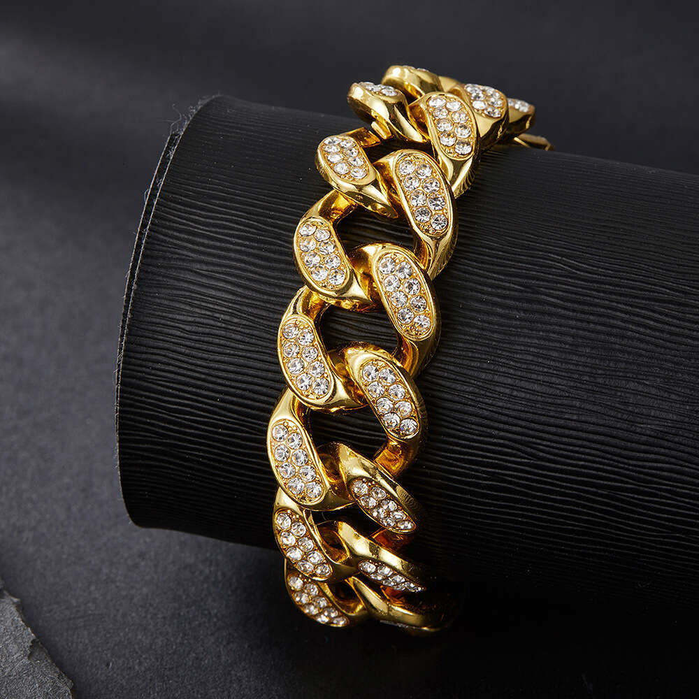 19mm Dia-Encrusted Chain Hip-Hop Exaggerated Personality Trendy Cuban Necklace