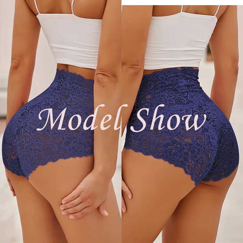 5pcs Floral Sexy Lace Women Panties High Waisted Breathable Scallop Trim Stretch Ladies Briefs Comfortable Female Intimates 250715