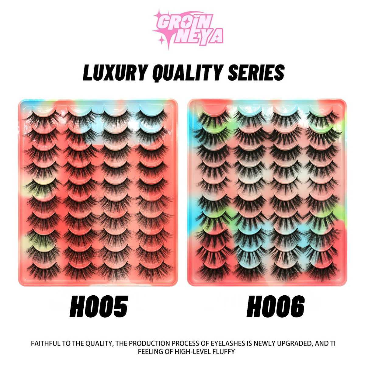 5/10/20 pairs of GROINNEYA lashes 3D Faux Mink Lashes Natural False Eyelashes Dramatic Volume Lashes Eyelash Extension Makeup Z250730