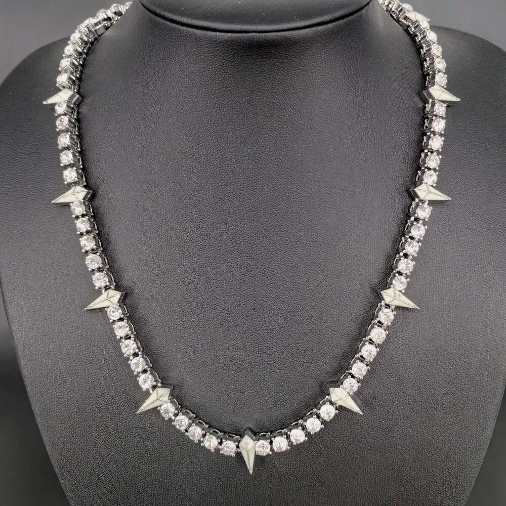 Inlaid Dia Square Creative Irregular Design Alloy Jewelry Fashion Trendy Necklace