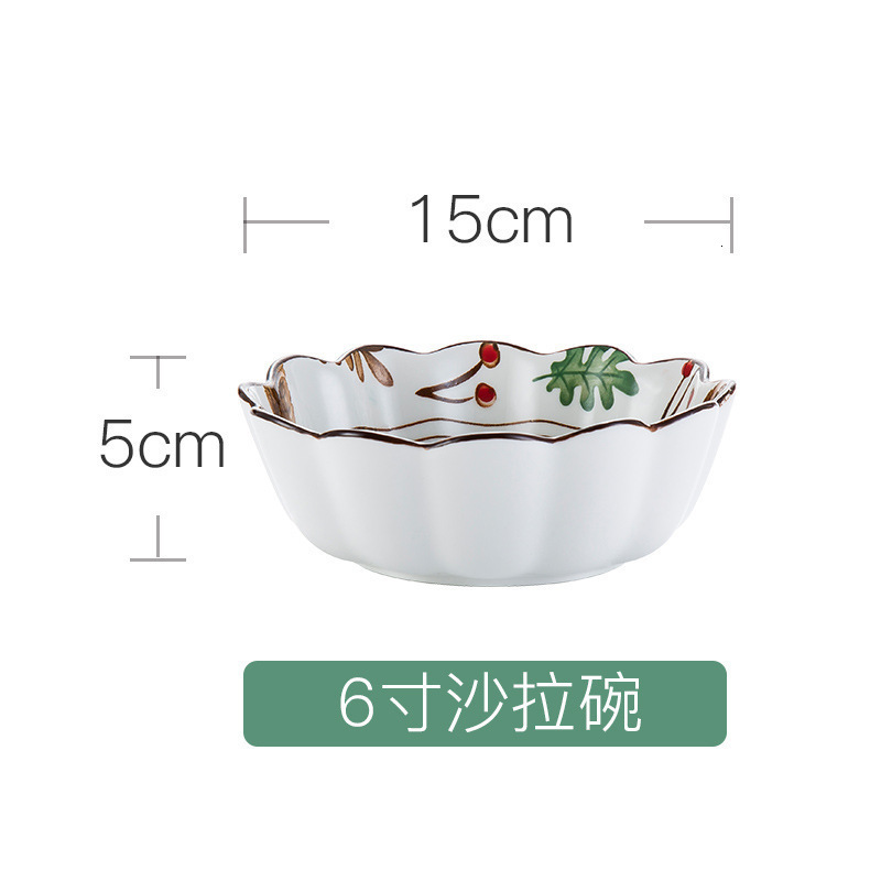 Air Fryer Special Bowl Oven Baking Bowl Steamed Egg Bowl Tableware Ceramic Bowl Household Oatmeal Fruit Salad Bowl Cherry 240826