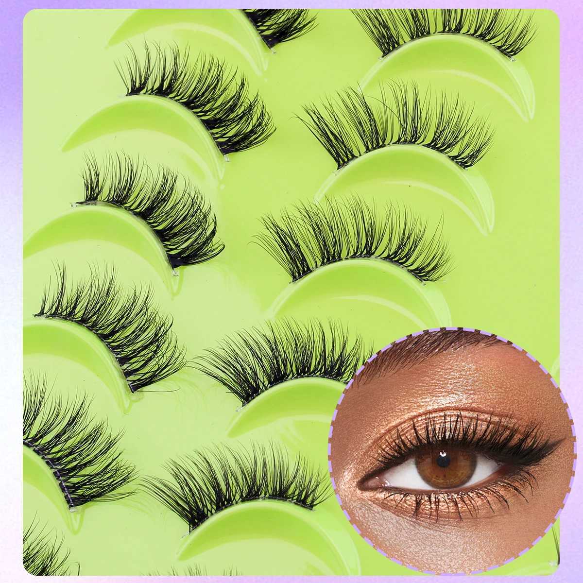 5/10/14/20 Pairs Natural Mink False Eyelash Extensions Makeup Fluffy Wispy Cat Lashes Faux Cils Maquiagem Cilios Z250730