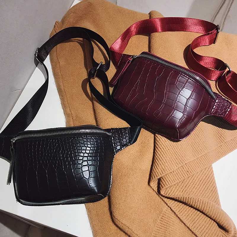 Womens Waist Bag Leather Fanny Pack Zipper Crocodile Skin Chest Pack Large Capacity Banana Bags Fashion Female Belt Bag Wallet R250729