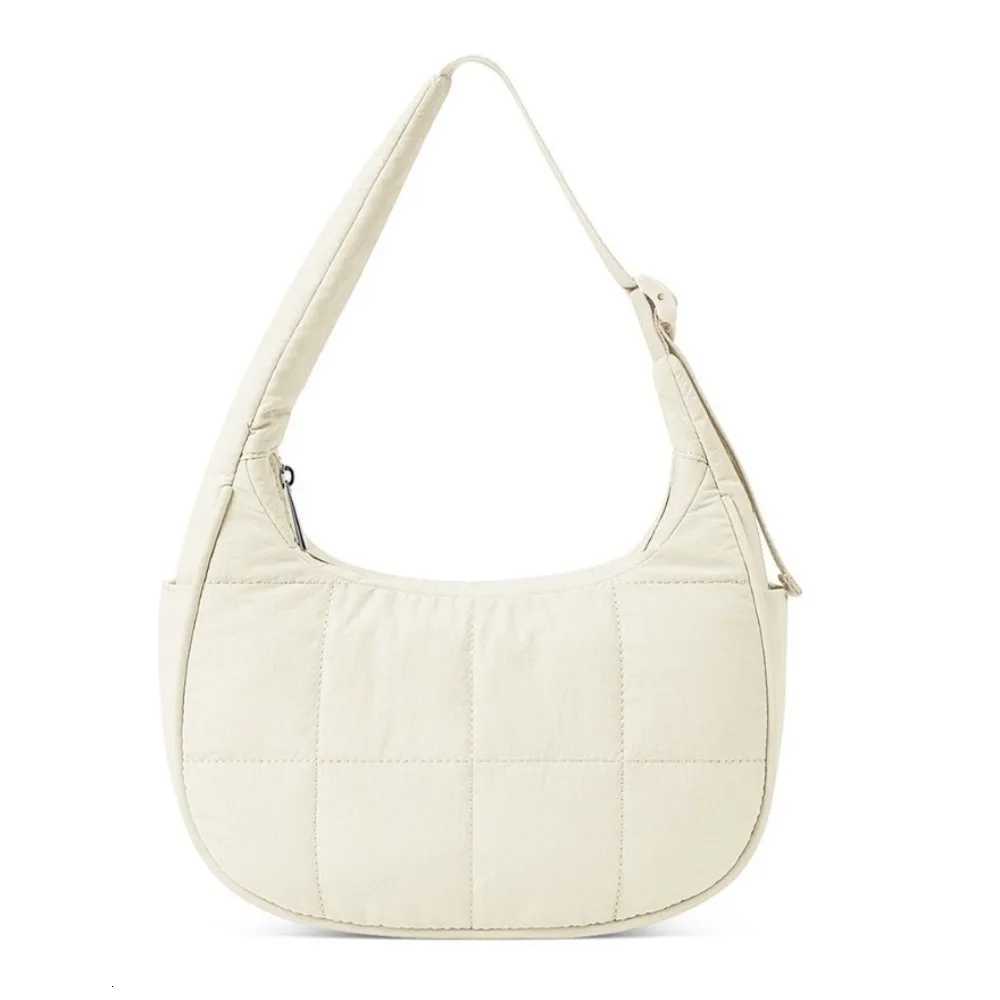 New Nylon Handbag Large Capacity Waterproof Underarm Bag with Adjustable Strap Puffy Puffer Shoulder Bag Woman Y250729