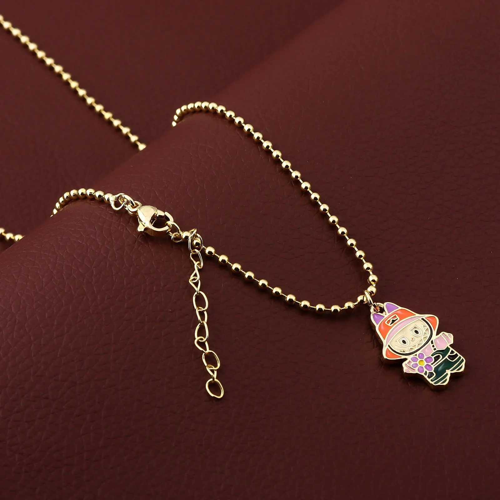 New Cartoon Elf Alloy Oil Drip Pendant Necklace Fashion Versatile Delicate Collar Chain Jewelry Set for Women Y250730