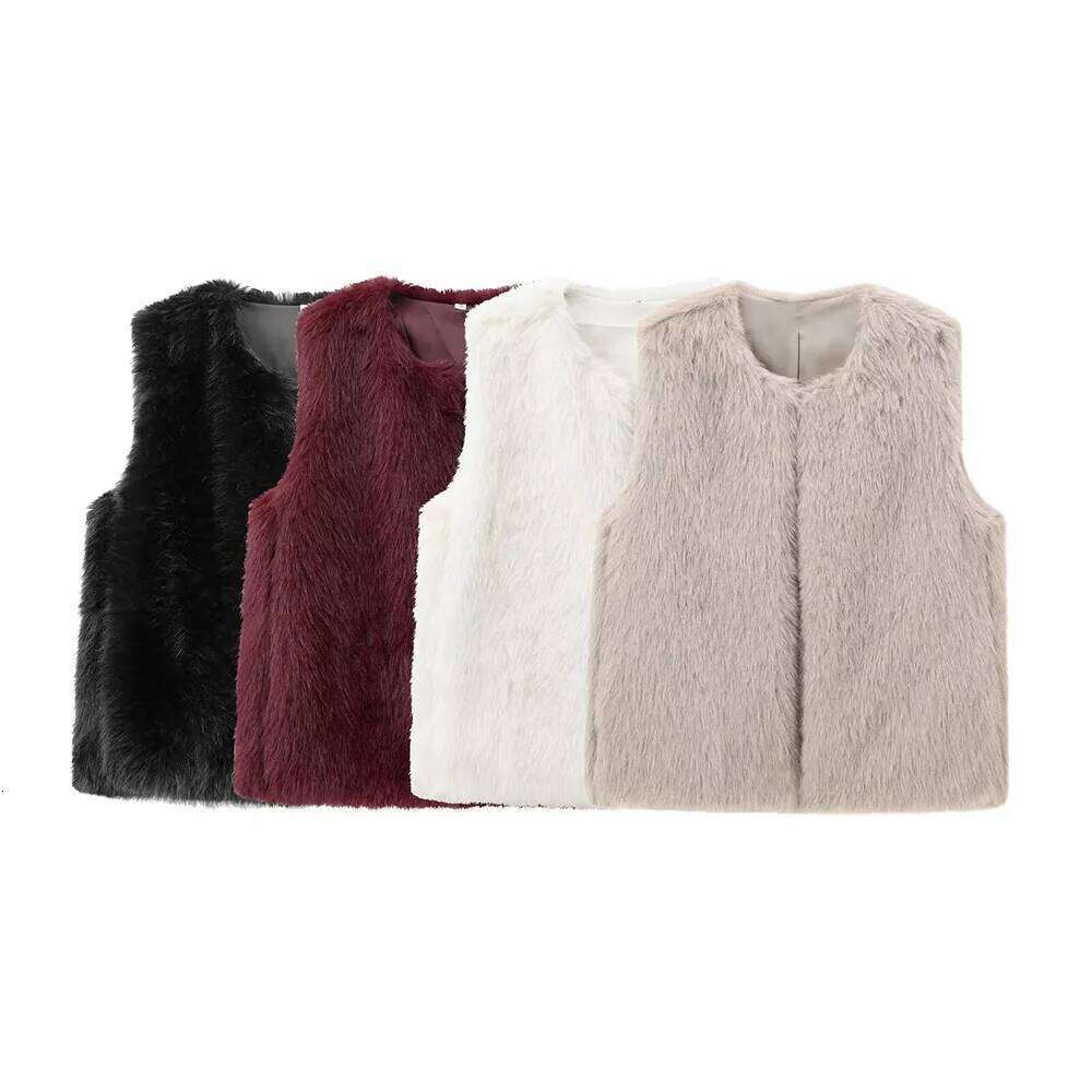 Autumn Winter New Fashionable Women's Clothing Casual Elegant Design Sense European And American Style Faux Fur Effect Vest
