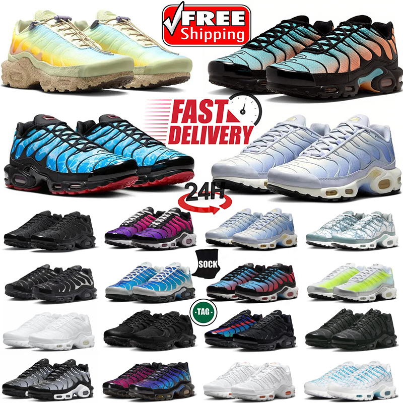 Designer TN Plus Men Running Shoes tns Toggle Utility Spider Sunset Orange Yellow Metallic Sier Grey Reflective Magma Orange Trainers Sports Sneakers Free shipping