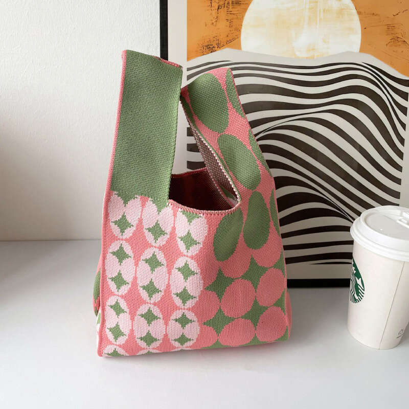 Unique Designer Heart Versatile Personality Knitted Shoulder Handbag Tote Women's Bag