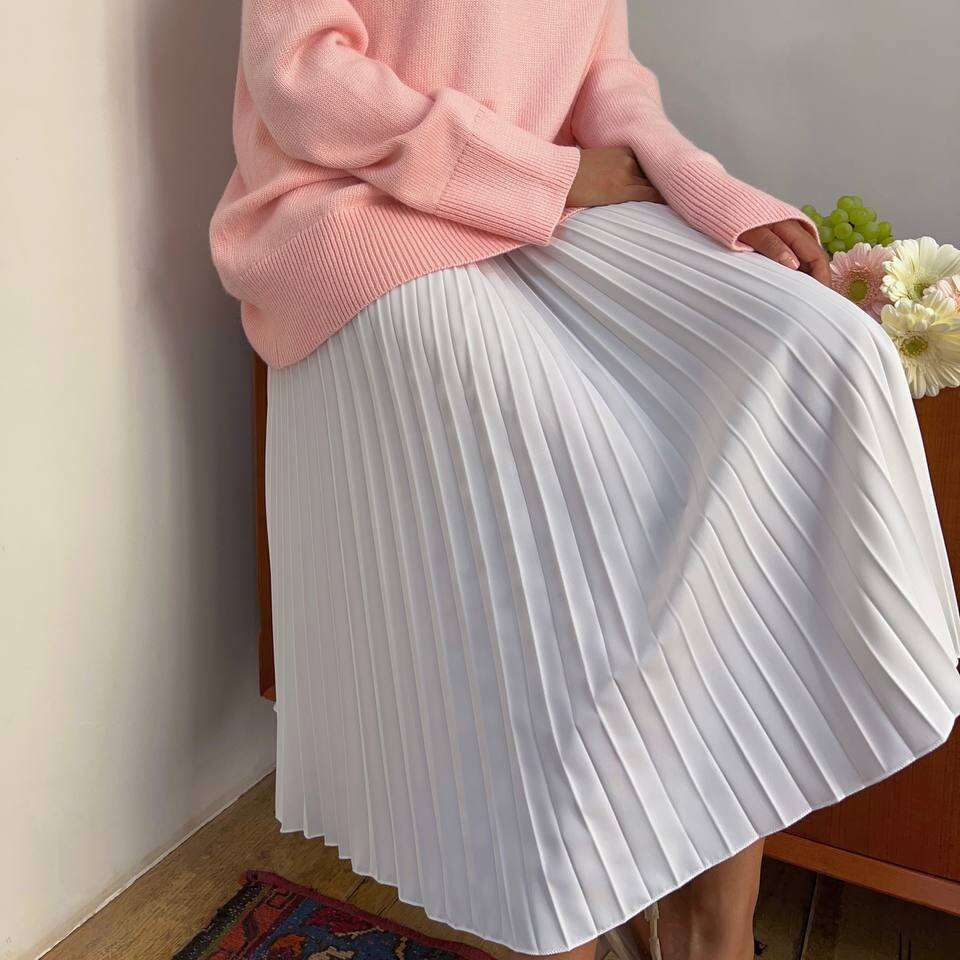 Spring And Autumn New Pleated Organza Soft Versatile Skirt Ins B5