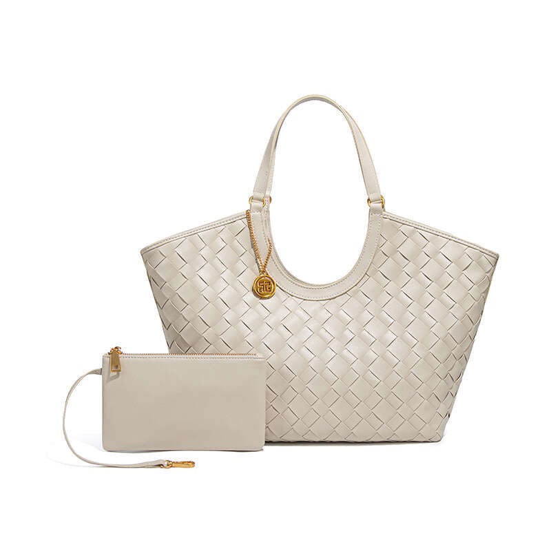 Women New Style Woven Fashionable Large Capacity Textured Commuter Hollow Basket Tote Handbag